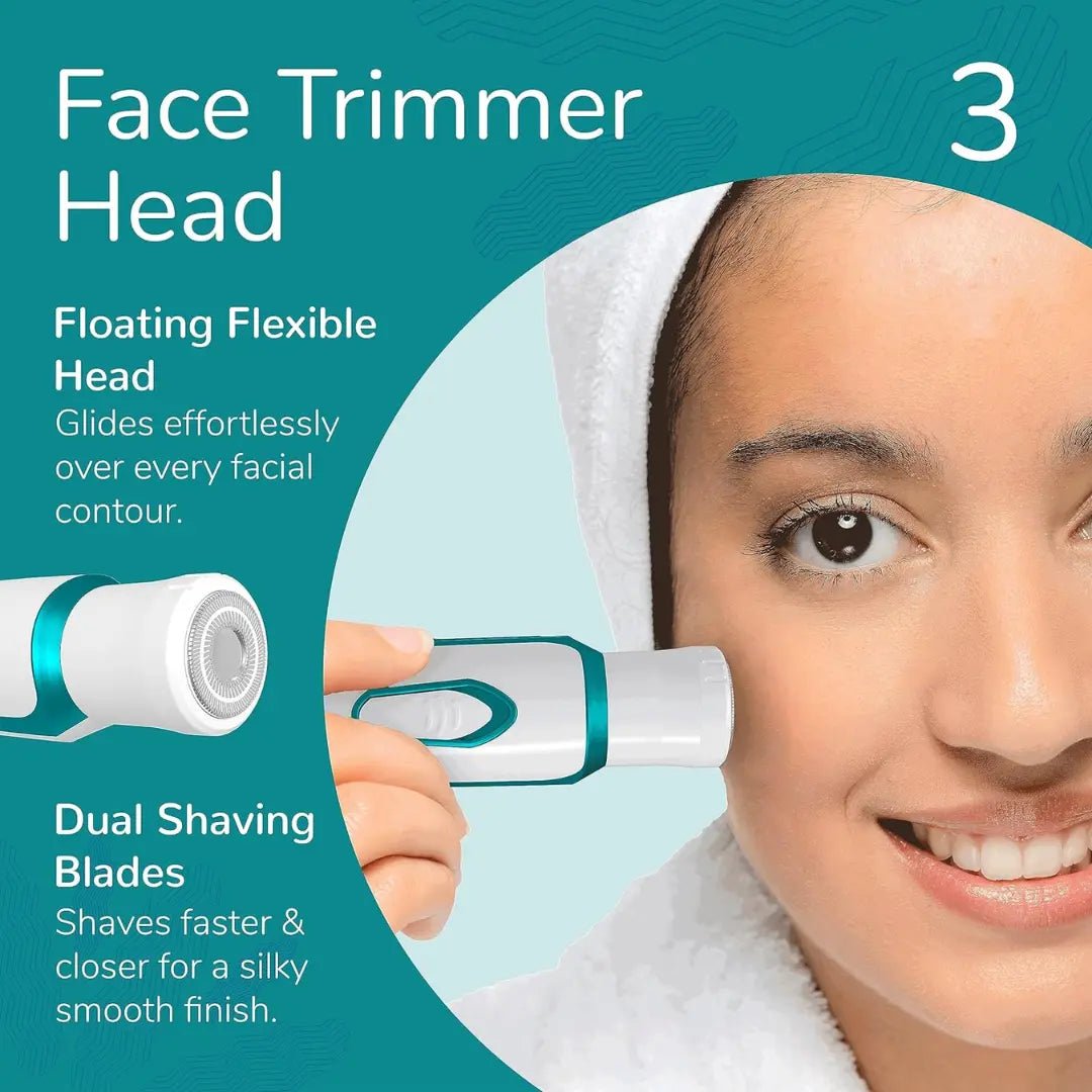 carblfbtrmr - Caresmith Bloom 4 in 1 Face & Body Hair Trimmer for Women | 3 Heads - Bikini Trimmer & Shaver, Face Trimmer & Eyebrow Trimmer, Full Body Trimmer, Nose and Ear Trimmer - Looknstyle