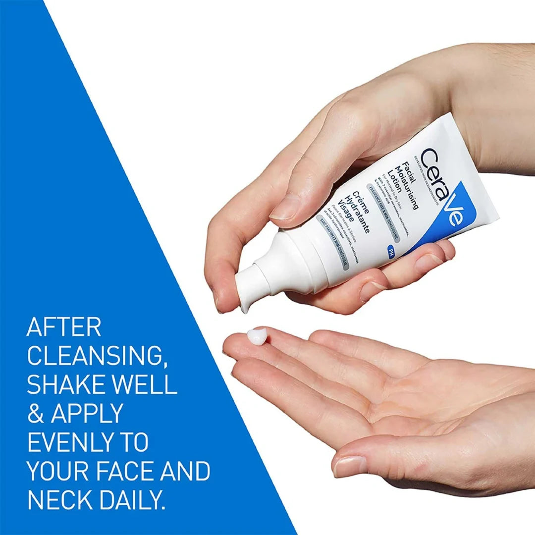 CeraVe PM Facial Moisturizing Lotion For Normal To Dry Skin (52ml) - Formulated With 3 Essential Ceramides, Niacinamide And Hyaluronic Acid | Ultra Lightweight Night Cream