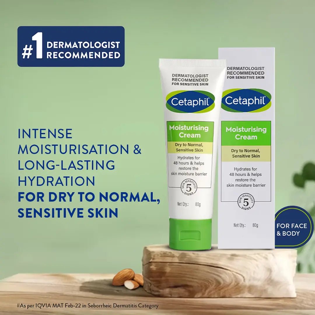 clmgc80g - Cetaphil Moisturising Cream | Dry To Normal, Sensitive Skin (80gm) - Looknstyle
