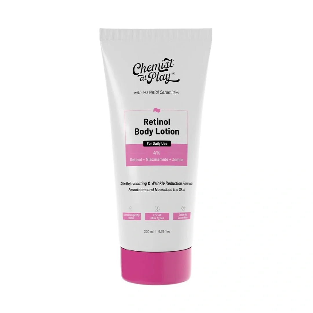 capbl - Chemist at Play Anti - Aging Body Lotion with 4% Retinol, Niacinamide & Zemea | Skin Brightening Lotion | Body Lotion for Dry & Oily Skin | Fights Visible Signs Of Aging | Nourshes Skin 200ml - Looknstyle