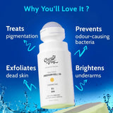 Chemist at Play UnderArm Roll - On with 5% AHA, Lactic Acid & 1% Mandelic Acid | Fragrance Free | Alcohol Free - 40ml - Deals999