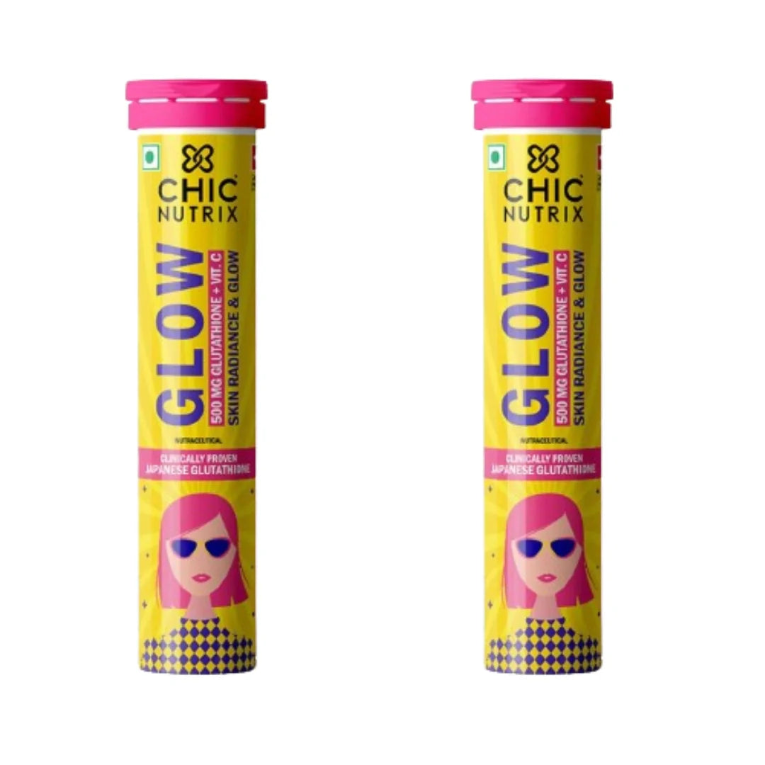 Chicnutrix Glow- 20 Effervescent Tablets| Japanese Glutathione & Vit. C (pack of 2)