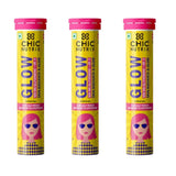Chicnutrix Glow- 20 Effervescent Tablets| Japanese Glutathione & Vit. C (pack of 3)