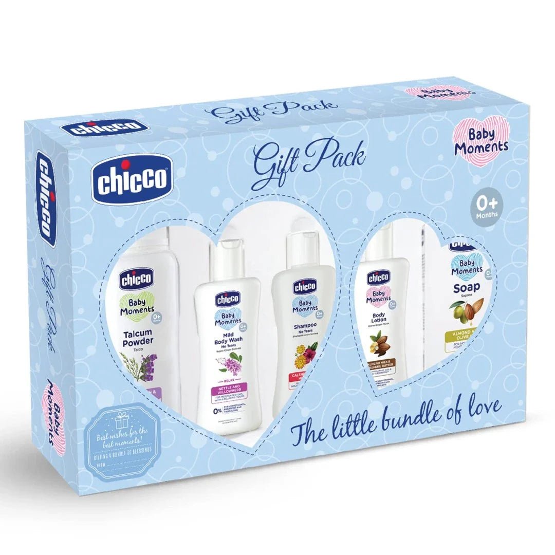 bluepack5 - Chicco Baby Moments Essential Set Pink, Gift Set for Babies, 0m+ Blue pack of 5 - Looknstyle