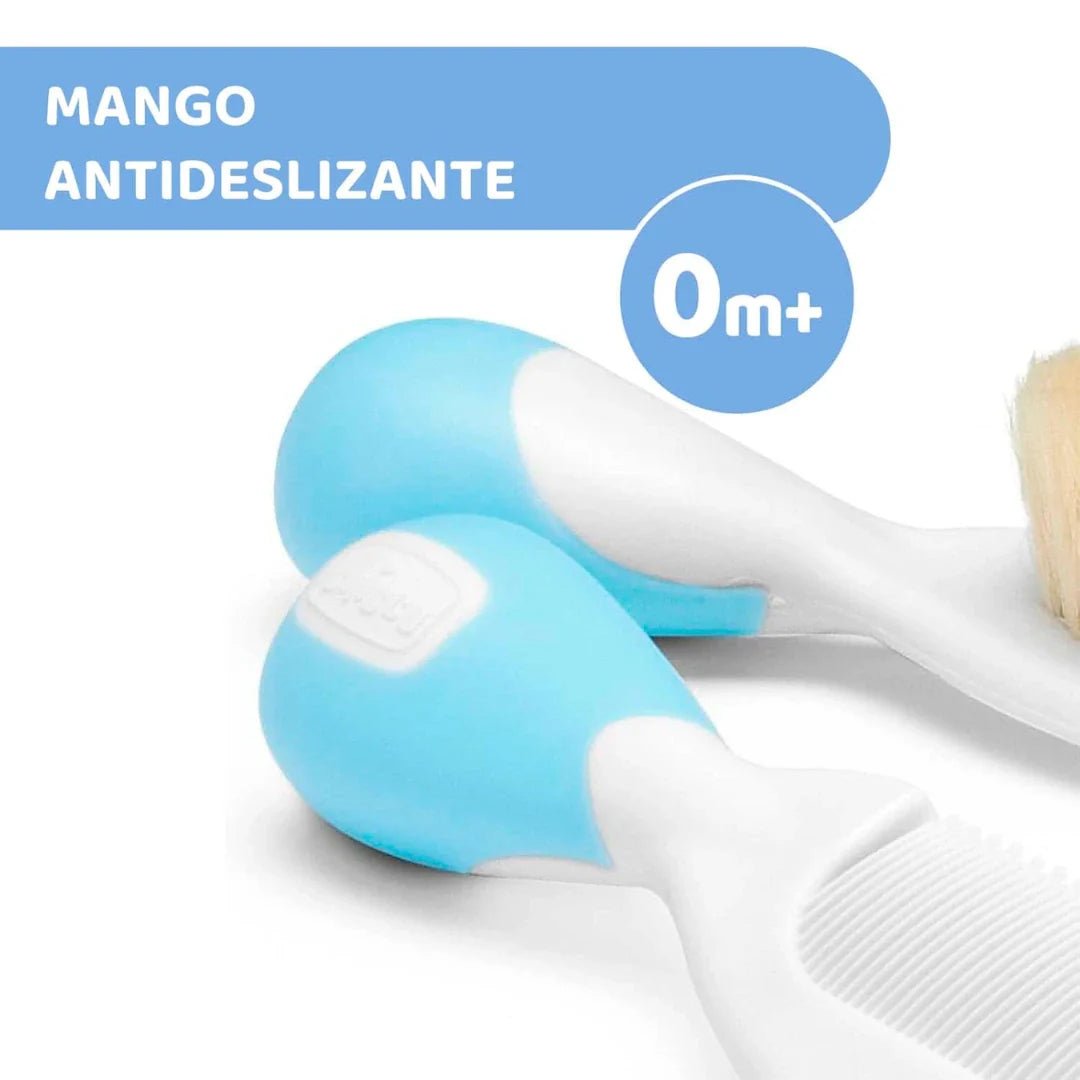 chiblucmb - Chicco Brush And Comb - Light Blue, 2 Piece - Looknstyle