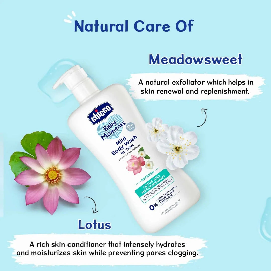 Chicco Baby Moments Mild Body Wash Refresh Mild Formula For Babys Body Wash (500Ml)