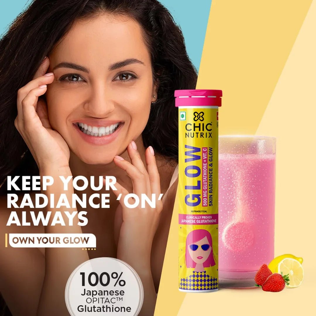 ccnxglwtblt4 - Chicnutrix Glow - 20 Effervescent Tablets| Japanese Glutathione & Vit. C (pack of 4) - Looknstyle