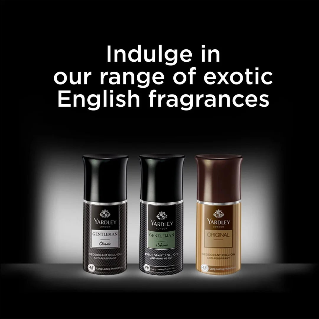 Yardley London Gentleman Classic Deodorant Roll-On| 48-Hours Long Lasting Scent (pack of 2)