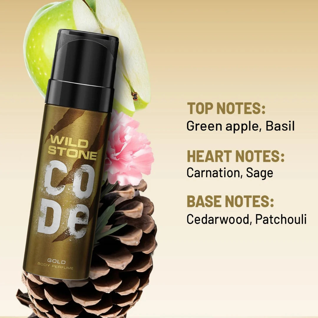 Waild Stone Code Wild Stone Code Titanium, gold and iridium body perfumes for men (120m ...