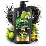 DABYRV - Dabur Vatika Long & Black Shampoo With The Goodness Of Amla & Bhringraj For Shiny, Black Hair, 640ml - Looknstyle