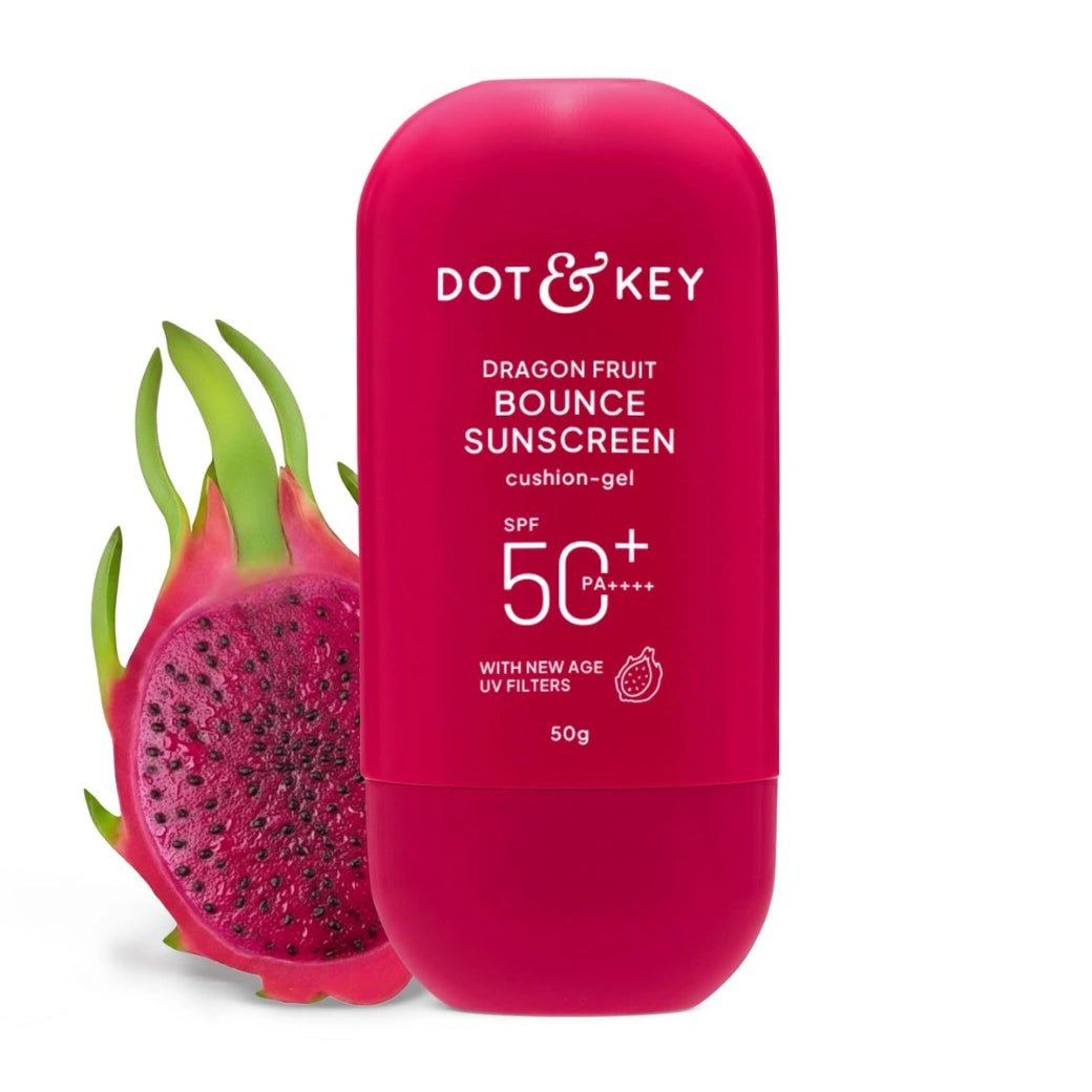 dotsun-Dot & Key Dragon Fruit Bounce Sunscreen In-Vivo Tested SPF 50+ PA++++, With New-Age UV Filters, Lightweight, Cushion-Gel Texture, Fast-Absorbing, Niacinamide Infused, Broad Spectrum Protection || 50g-Looknstyle