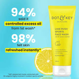 dklimfw - DOT & KEY Lime Rush Sports Face Wash (100ml) - Looknstyle