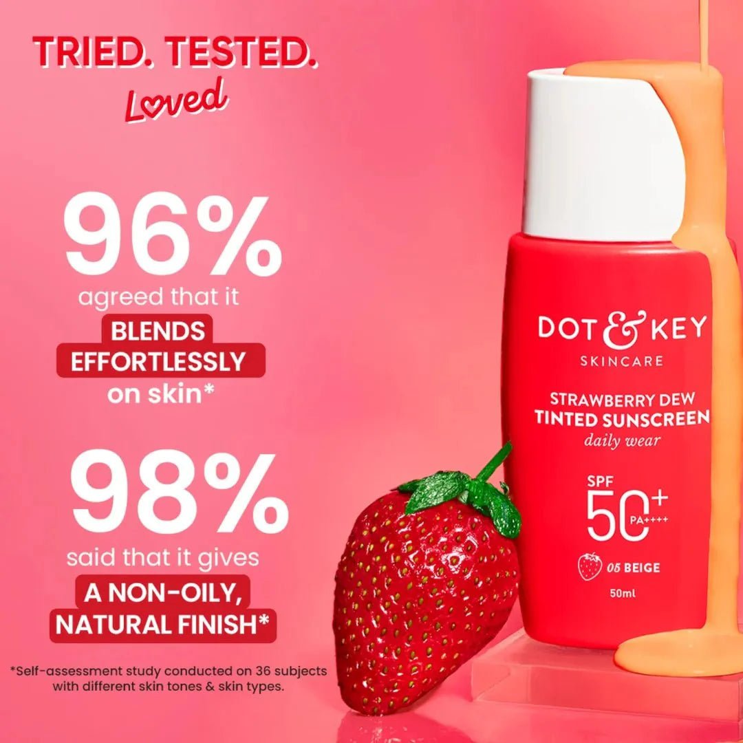 dksttsucrn - Dot & Key Strawberry Dew Tinted Sunscreen SPF 50+ Pa++++ - 05 Beige (50ml) - Looknstyle
