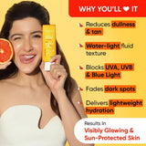 dkvitcsuns - Dot & Key Vitamin C + E Super Bright Sunscreen Spf 50 |Water - Light,UVA/UVB & Blue Light Protection|For Even Toned & Glowing Skin|With Liquid Spf 50+++| No White Cast| For All Skin Types (80g) - Looknstyle