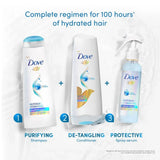 Dove Glycolic + Hydration Shampoo 650 ml with 5% Hydra - Glycol for Upto 100 hours of hydrated, fluid hair. - Deals999