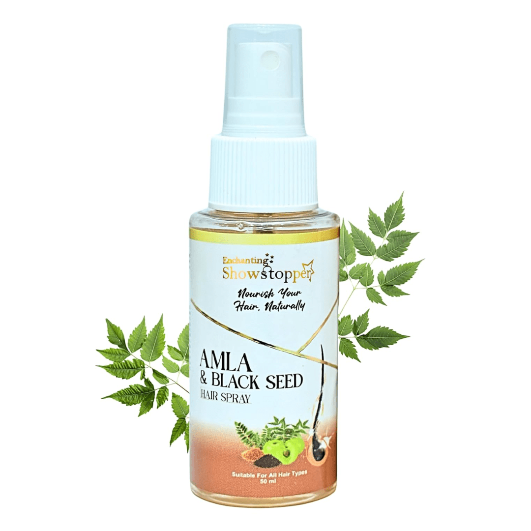 SHOWSTOPPERAMLA&BLACKSEEDSPARY - Enchanting Showstopper Amla & Black Seed Hair Spray for Hair Fall Control, Hair Growth Support & Scalp Nourishment | Root Strengthening Leave - In... - Looknstyle