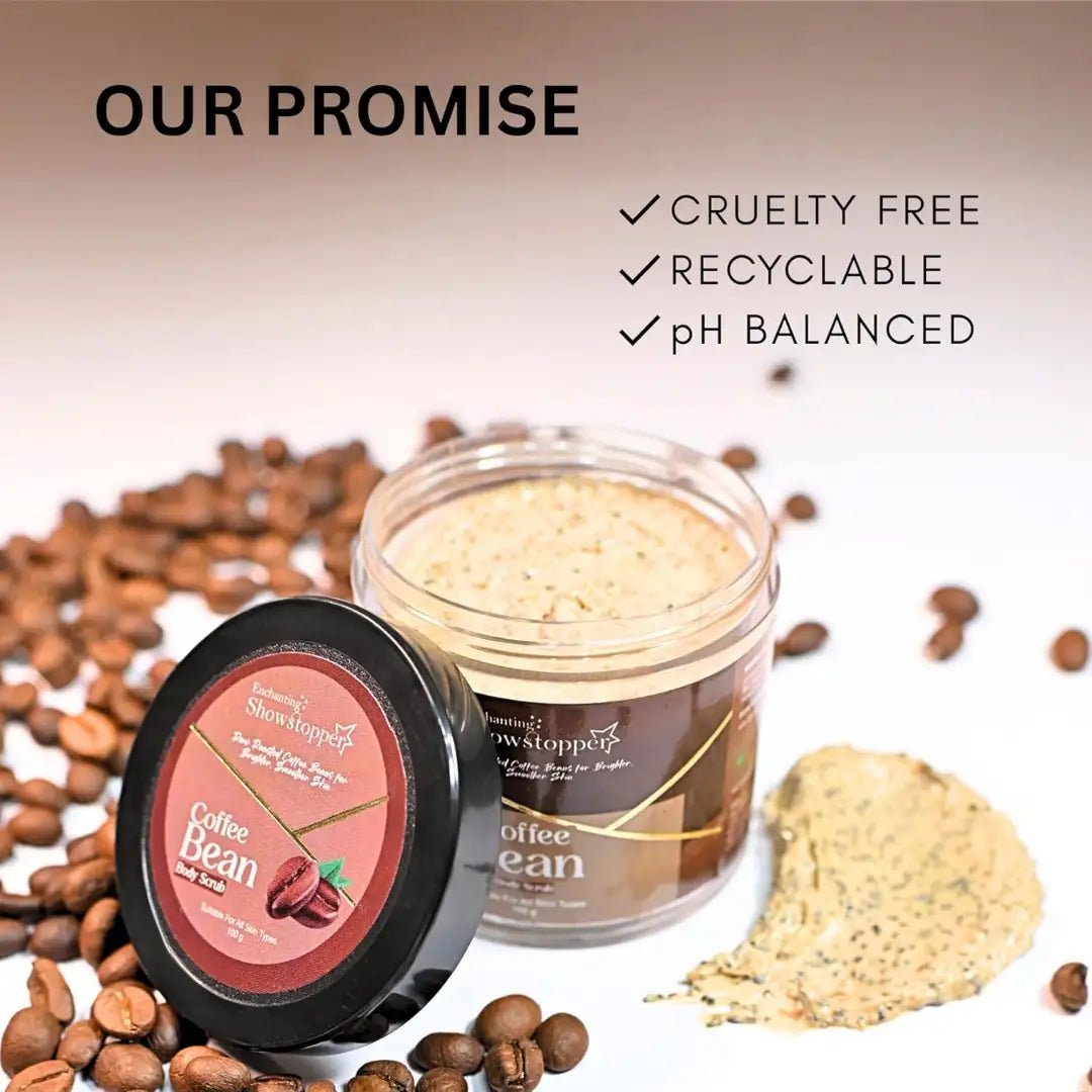SHOWSTOPPERCOFFEEBEANBODYSCRUB - Enchanting Showstopper Coffee Bean Body Scrub for Tan Removal, Skin Brightening & Deep Exfoliation | Dead Skin Removal Scrub for Smooth, Radiant Skin |... - Looknstyle