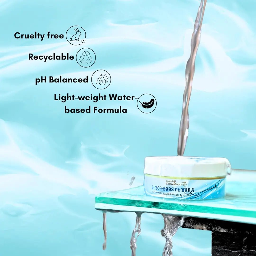 SHOWSTOPPERGHYDRAGELFACECREAM - Enchanting Showstopper Glyco - Boost Hydra Gel Face Cream with Squalane, Hyaluronic Acid & Niacinamide – Lightweight Hydrating for long lasting Moisture... - Looknstyle