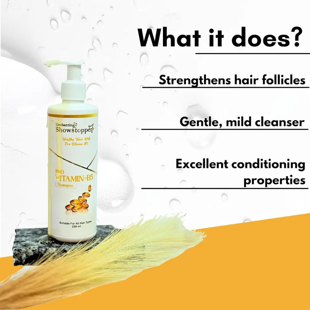 SHOWSTOPPERVITAMIN-B5 - Enchanting Showstopper Pro - Vitamin B5 Shampoo for Hair Strengthening & Moisture Lock | Hydrating Daily Care for Smooth, Shiny Hair | Gentle Cleansing... - Looknstyle