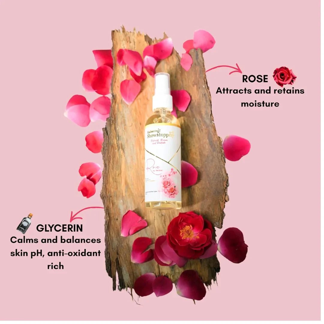 SHOWSTOPPERROSESPRAY - Enchanting Showstopper Rose Face Mist Spray with Natural Rose Water – Hydrating & Refreshing Facial Mist for pH Balance, Soothing Glow, Daily Skincare. - Looknstyle