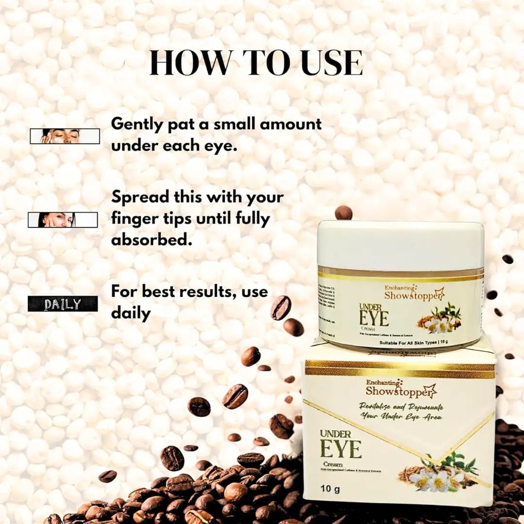 SHOWSTOPPERUNDEREYECREAM - Enchanting Showstopper Under Eye Cream for Dark Circles & Puffiness with Quinoa & Hyaluronic Acid | Anti - Aging Eye Cream for Fine Lines, Hydration... - Looknstyle