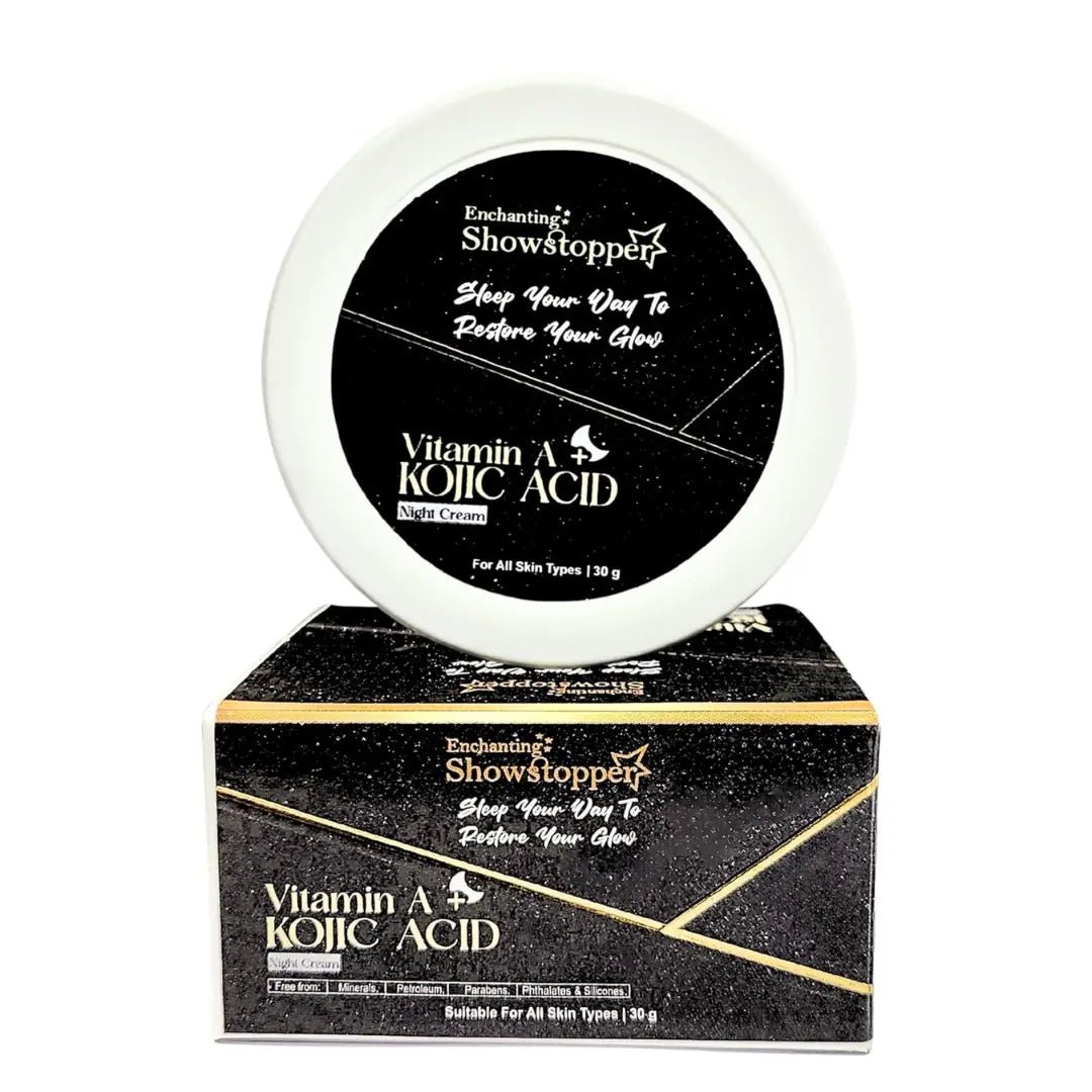 SHOWSTOPPERVITAMINA+KOJICACID - Enchanting Showstopper Vitamin A & Kojic Acid Night Cream with Retinol, Bakuchiol & Squalane | Dark Spot Reduction, Skin Brightening &... - Looknstyle