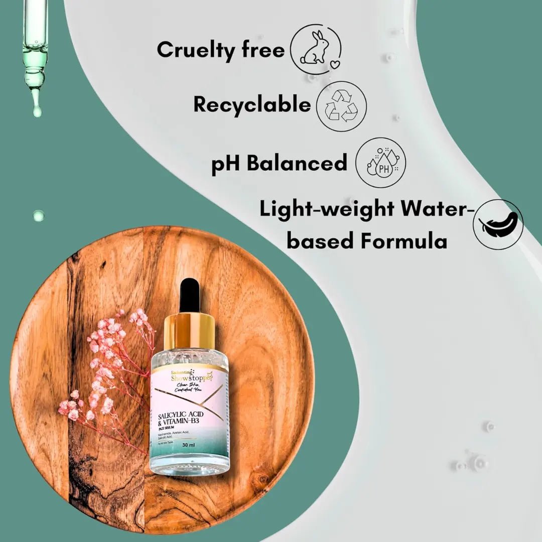 SHOWSTOPPERSALICYLICACID&VITAMINB - Enchanting Showstopper Vitamin B3 (Niacinamide) Face Serum with Salicylic Acid & Neem for Acne Control, Oil Balance & Pore Minimizing | Lightweight... - Looknstyle