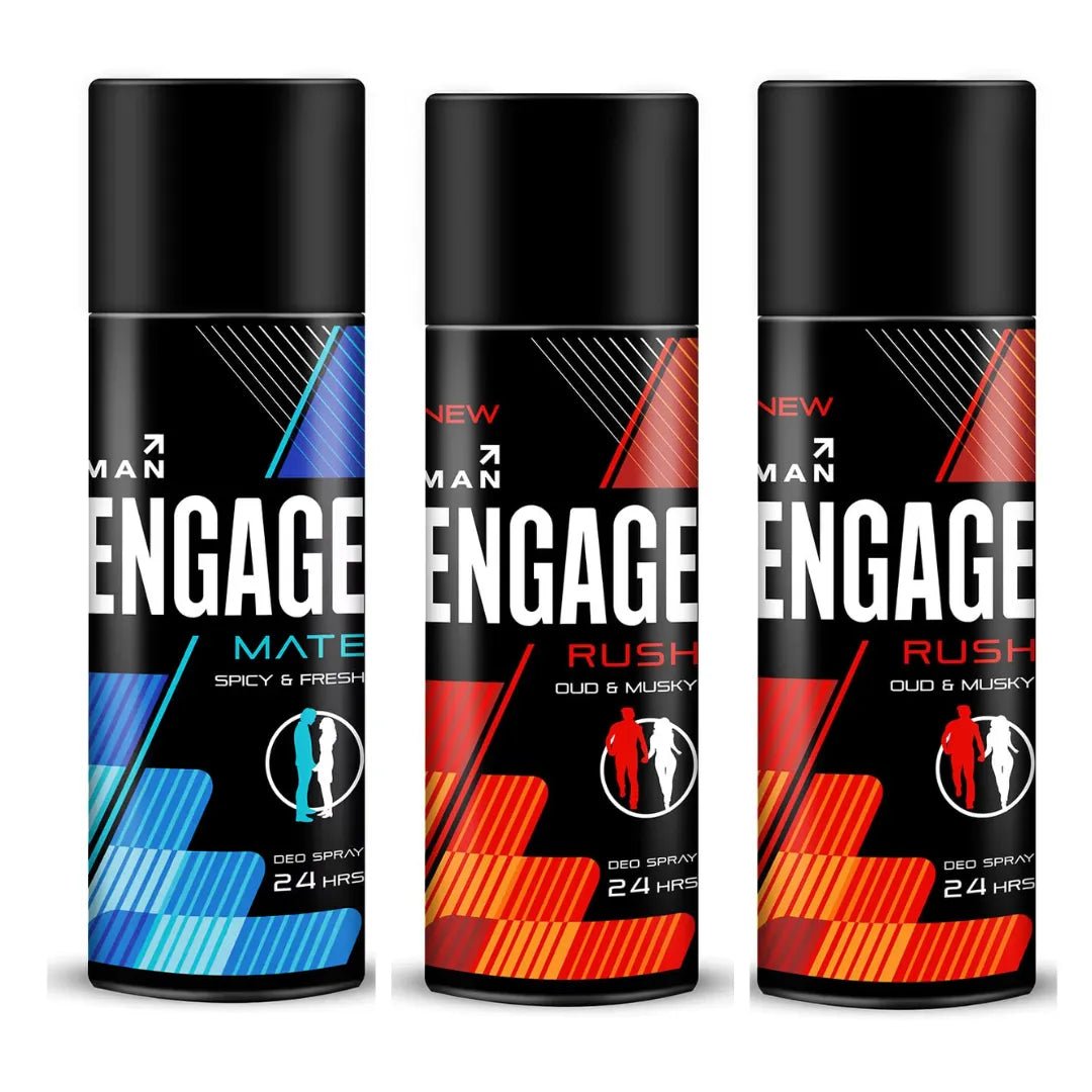 eng37 - Engage Man Bodylicious Deodorant two rush - one Mate (165ml) (Pack of 3) - Looknstyle