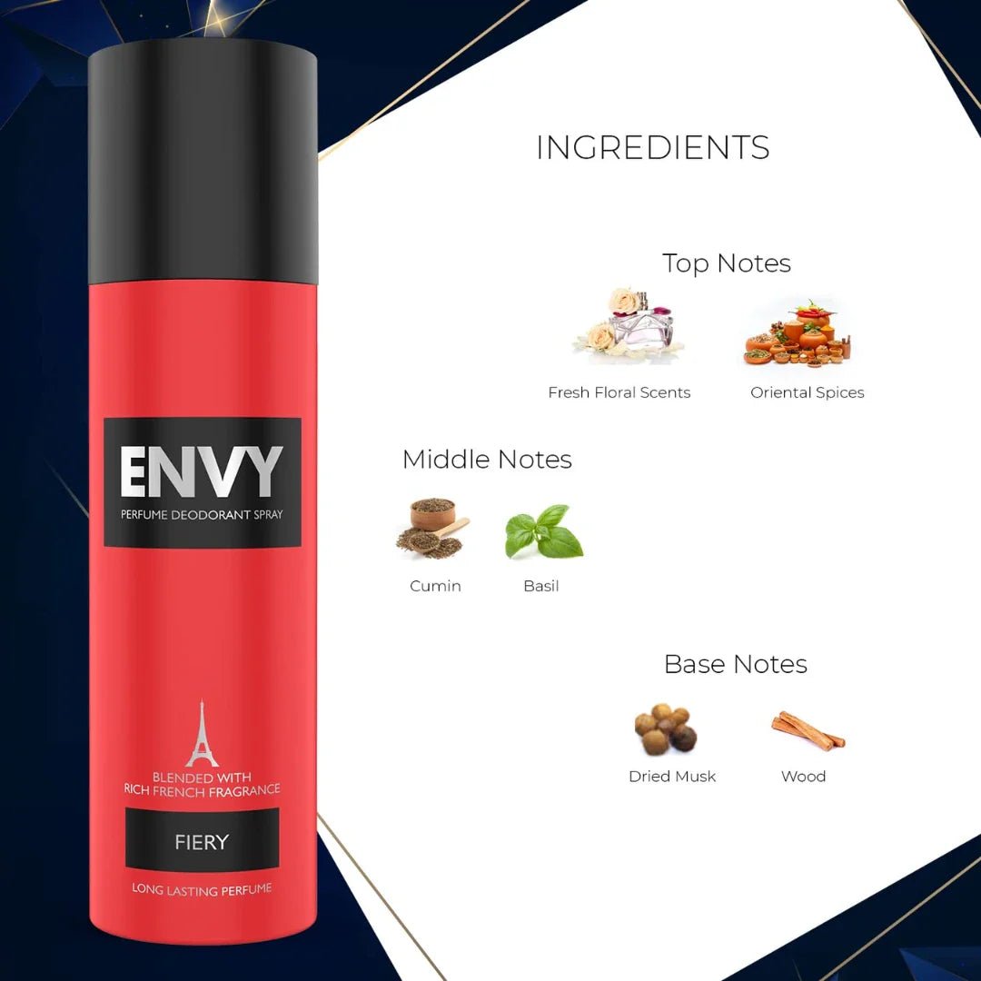 evy27 - ENVY Fiery Deo & Magnetic Deo | Long Lasting Deodorant Combo Set for Men - 120ml (Pack of 2) - Looknstyle