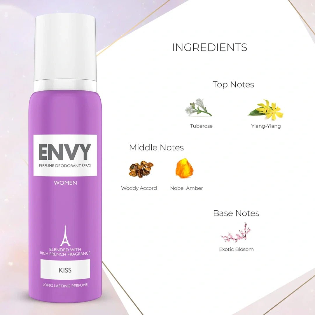 evy36 - ENVY Kiss Deodorant | Long Lasting Deo Perfume Spray For Women (120ml) - Looknstyle