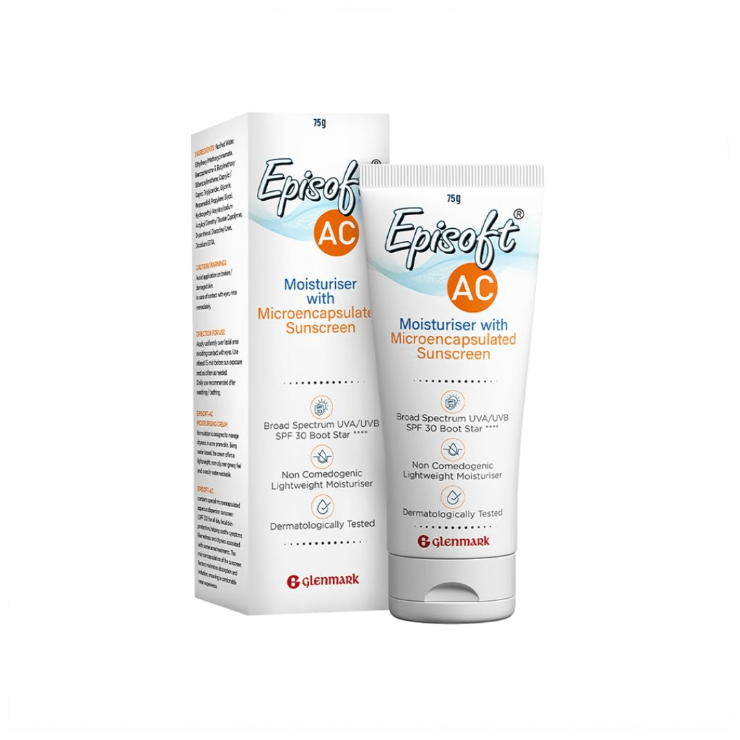 episoft ac sunscreen- 75g - Episoft Ac Lightweight Moisturizer With Microencapsulated Spf 30 Sunscreen|Acne Safe|All Skin Types|Paraben & Fragrance Free|Dermatologist... - Looknstyle