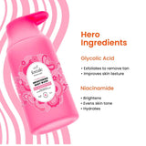 foxtel body wash - Foxtale De - Tan Brightening Body Wash | Glycolic Acid & Niacinamide for Glowing Skin | Removes Tan & Evens Skin | 6+ hrs odour control | SLS - Free | Body Wash for Women & Men | All Skin Type | 250 m - Looknstyle