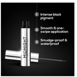 rnemdngteyelnr - RENEE Midnight Matte Eyeliner Gel, Darkest Black, Long Lasting, Smudge - Proof & Waterproof Formula, One - Swipe - Application with Intense Pigment, Enriched with Vitamin E, Chamomile & Aloe Vera, 2.5ml - Looknstyle
