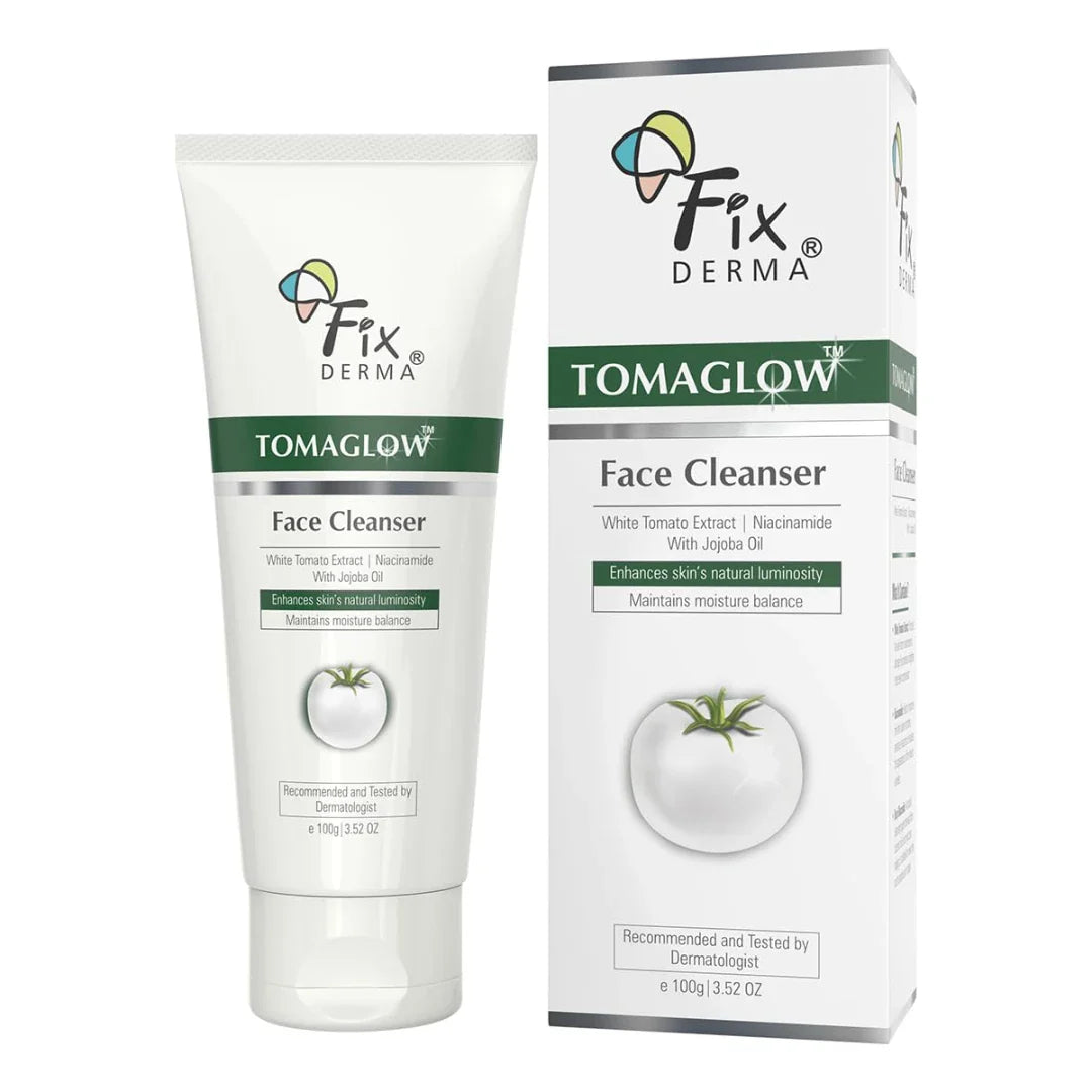 Fixderma Tomaglow Brightening Face Wash | with White Tomato Extract | 4% Niacinamide | Gentle & Hydrating Cleanser | Reduces Pigmentation & Evens Skin Tone | All Skin Type | 100 gm