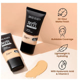 sbmattemaxfoundation - SWISS BEAUTY All Skin Matte Maxx Cover Foundation | 24 - Hour Stay | With Hyaluronic Acid & Vitamin E | Oil - Control Formula | Shade 04 Medium Warm, 30g - Looknstyle