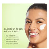 QUENCH BOTANICS Bravocado SPF 50+ PA++++ Korean Sunscreen With Vitamin E & Avocado For Glowing Skin, Lightweight & Non-Sticky, UVA & UVB Protection For Unisex Of All Skin Type, 50ml (Pomegranate)