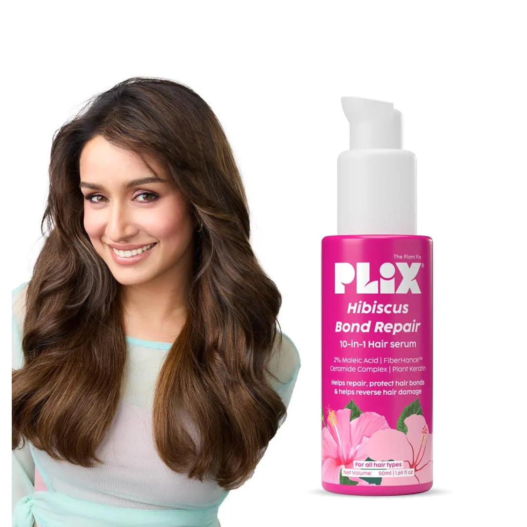 PLIX - THE PLANT FIX Hibiscus Bond Repair 10-in-1 Hair Serum | FiberHance™ | Repairs Damage Hair | Strengthens Keratin Structure | Provides 3X strengthening | 50ml