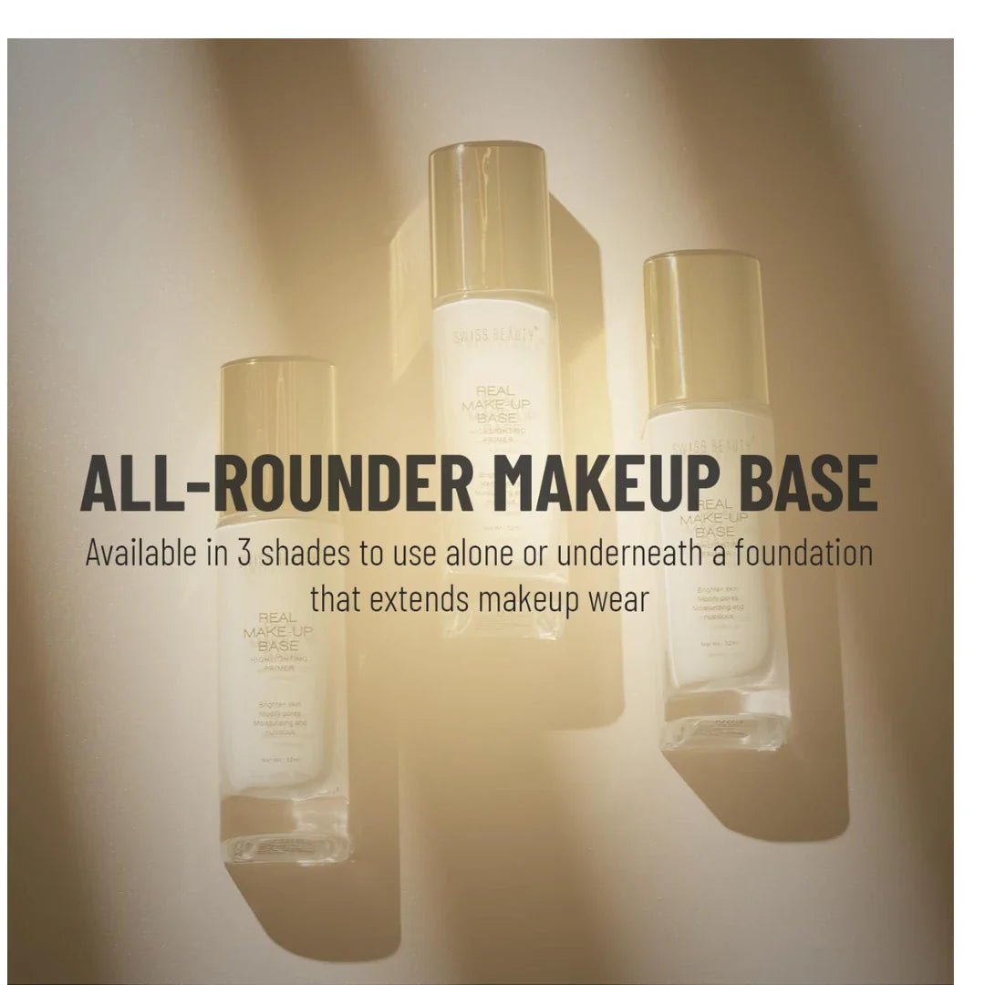 Sbprime1 - Swiss Beauty Real Makeup Base Highlighting Primer| Skin - Hydrating Poreless Primer With Natural Glow Finish For Face Makeup |Shade - Natural Tint, 32Ml - Looknstyle