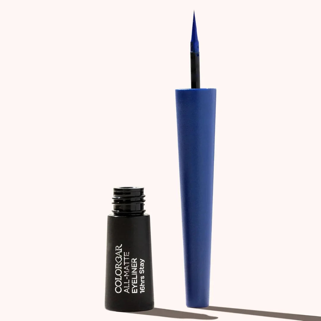 Colorbar All Matte Eyeliner, Blue 003, Matte Finish, 2.5ml | 16 hour stay | Smudgeproof | One stroke application