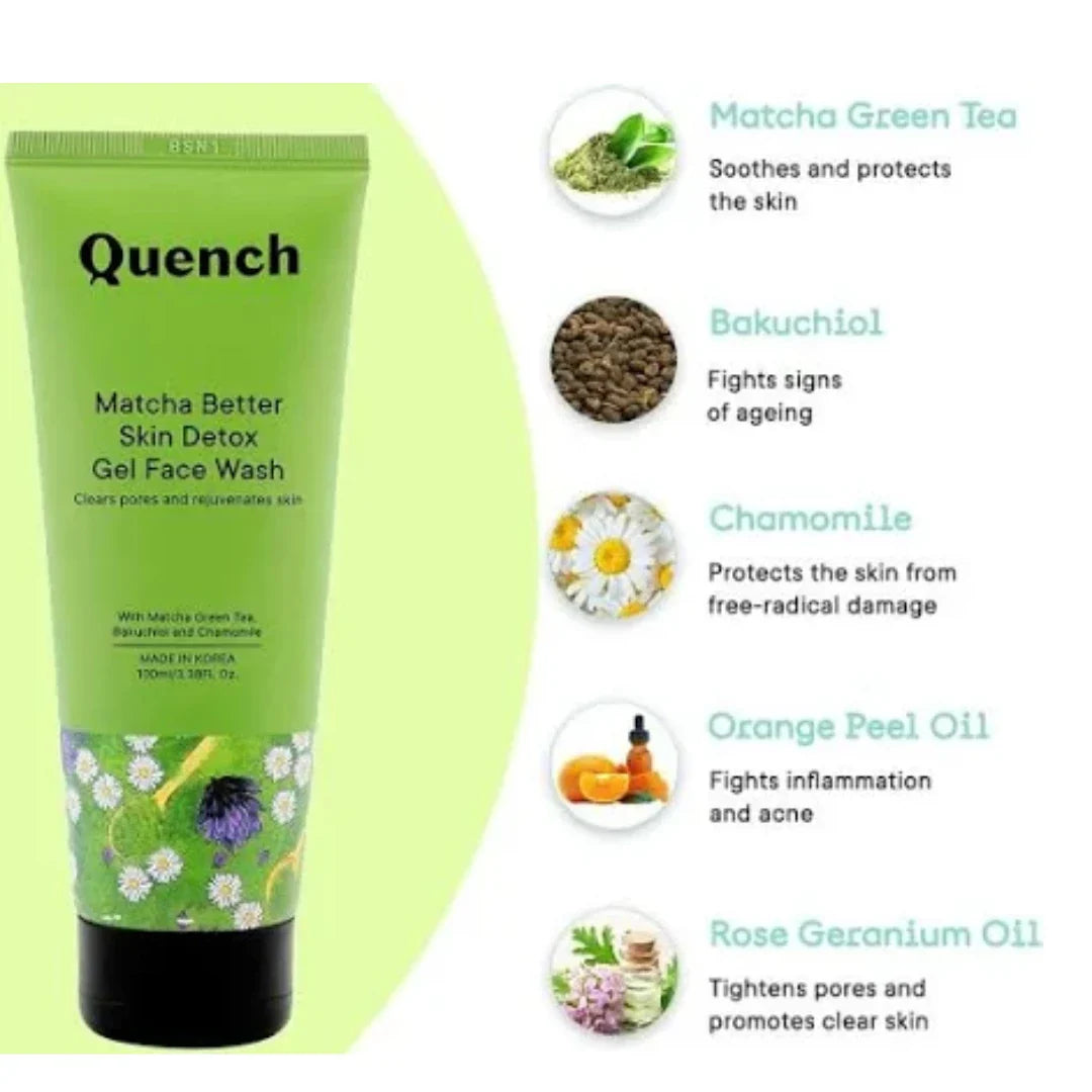 Skin Detox Gel Face Wash with Matcha Green Tea Anti-Oxidants - 100 ML