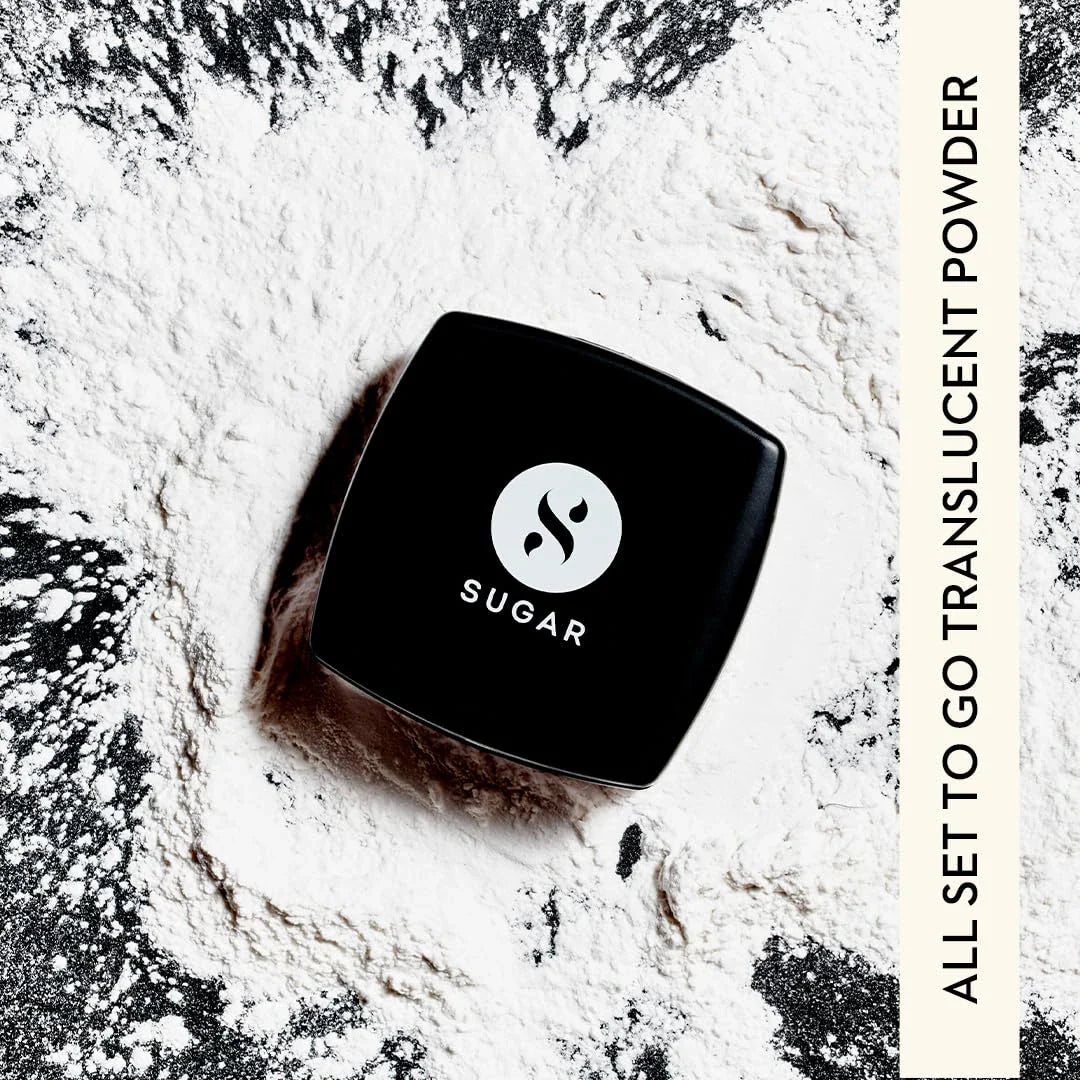 SUGAR Cosmetics All Set To Go Translucent Powder For Face | Setting Loose Powder For Face | Lightweight & Long Lasting | Matte Finish | Lasts Upto 8 Hrs | 7Gm, Whit