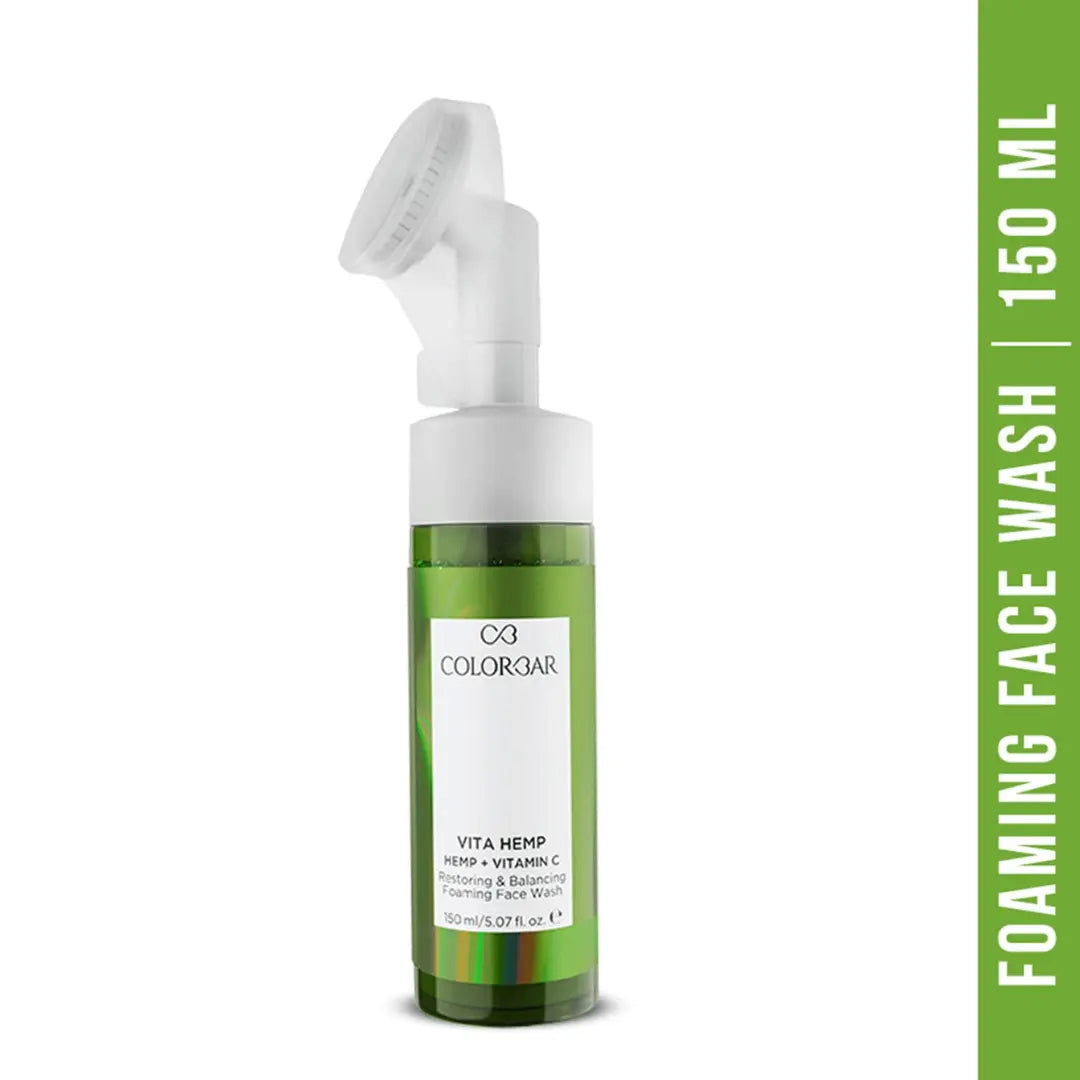 Colorbar Vita Hemp Colorbar Vita Hemp Restoring & Balancing Foaming Face Wash | Deep cleansing foaming formula | Remove impurities and excess oils