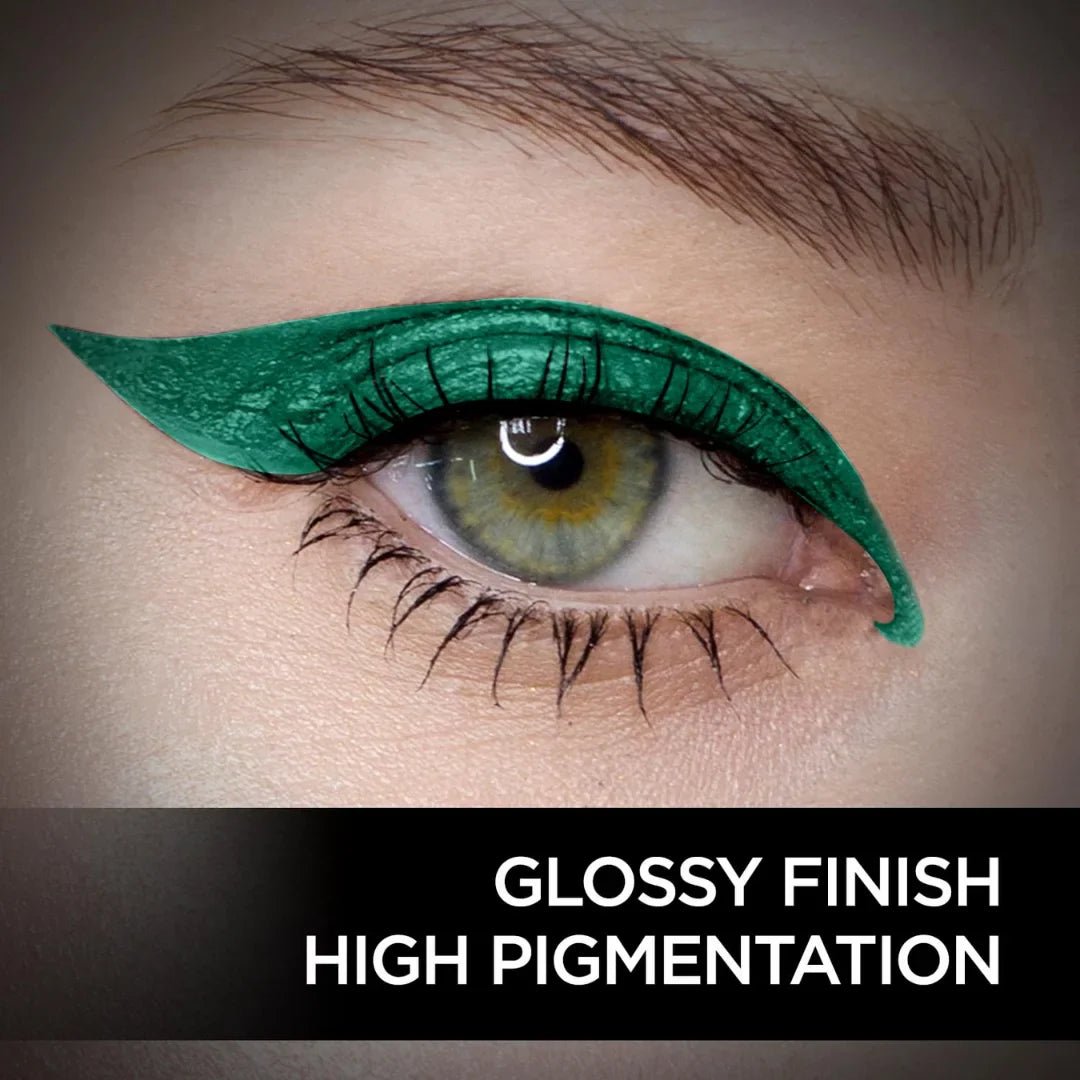 fcmagneteyes colour liner-1 green - FACESCANADA Magneteyes Color Eyeliner Gel - Elegant Green,4 Ml|Glossy Finish|24Hr Long - Lasting|Waterproof|Smudgeproof|Precise Application|Intense Color Payoff|Almond Extract & Vitamin E - Looknstyle