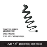 Lakme Unreal Precision  Liquid Eye Liner, Black, Long Lasting Shimmery Liner for a Glossy Finish - Smudge Proof Eye Makeup, Does Not Fade, 4.5 ml