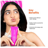 Foxtale Oil and Acne Control Face Wash | 2% Salicylic Acid + Niacinamide + Cica + Hyaluronic Acid | Fights Acne, Fades Marks, Controls Oil, Soothes Skin | Non-Drying Cleanser for Oily Skin
