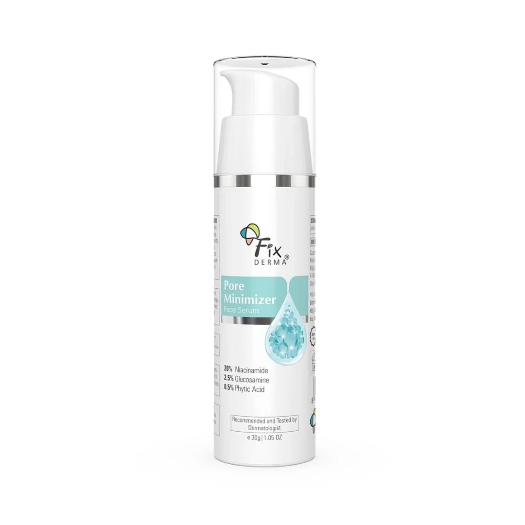 Fixderma 20% Niacinamide Serum for Face for Pore Minimizer with 2.5% Glucosamine & Hyaluronic Acid | Open Pores Serum | Hydrating for Men & Women - 30g