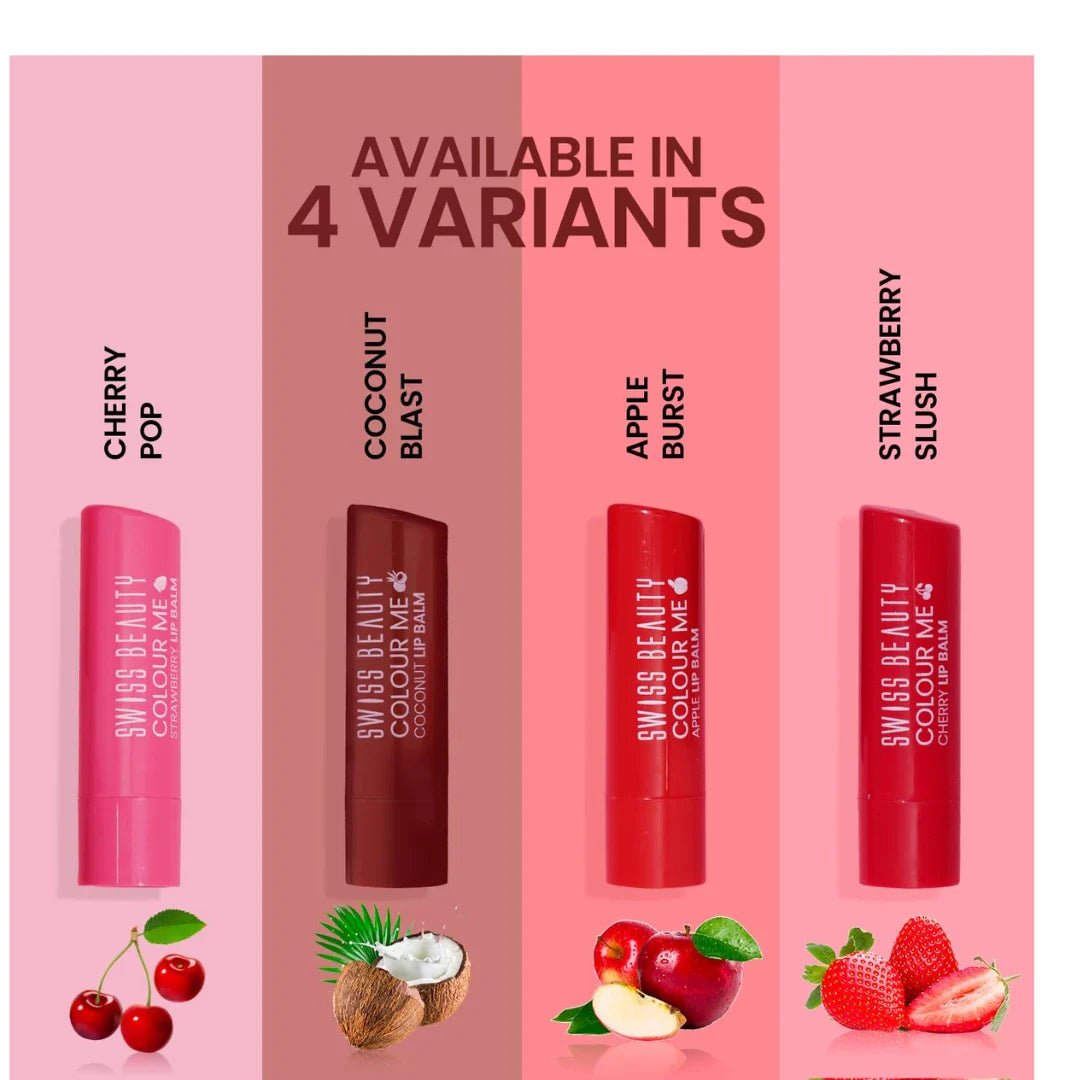 sblipbalm - Swiss Beauty Colour Me Tinted Lip Balm with 12 Hours of Hydration | For Dry & Chapped Lips | With SPF 15 , Shea Butter and Vitamin E | Long Lasting Glossy Finish Lip Balm | Shade - Strawberry Slush, 4.5g - Looknstyle