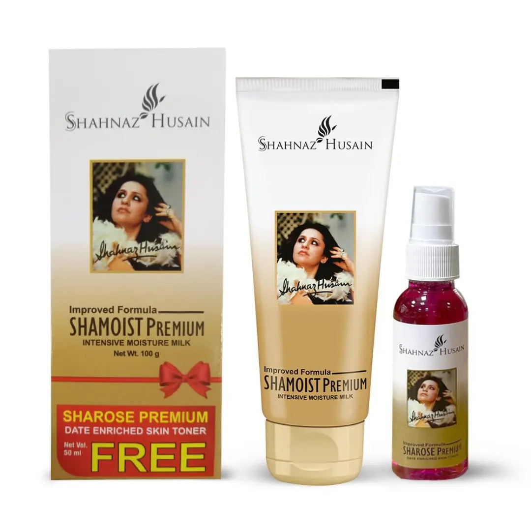 SHAHNAZ HUSAIN Shamoist Premium Moisturiser -100g with free Sharose Premium Skin Toner | 50ml