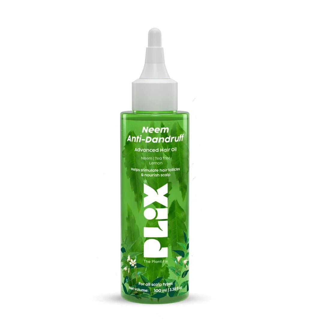 pxharoil - PLIX - THE PLANT FIX Neem Anti - Dandruff Advanced Hair Oil | Reduces Dandruff | Soothes Itchy Scalp | Calms Inflammation | Non - Greasy & Lightweight | Dermatogically Tested |100ml - Looknstyle