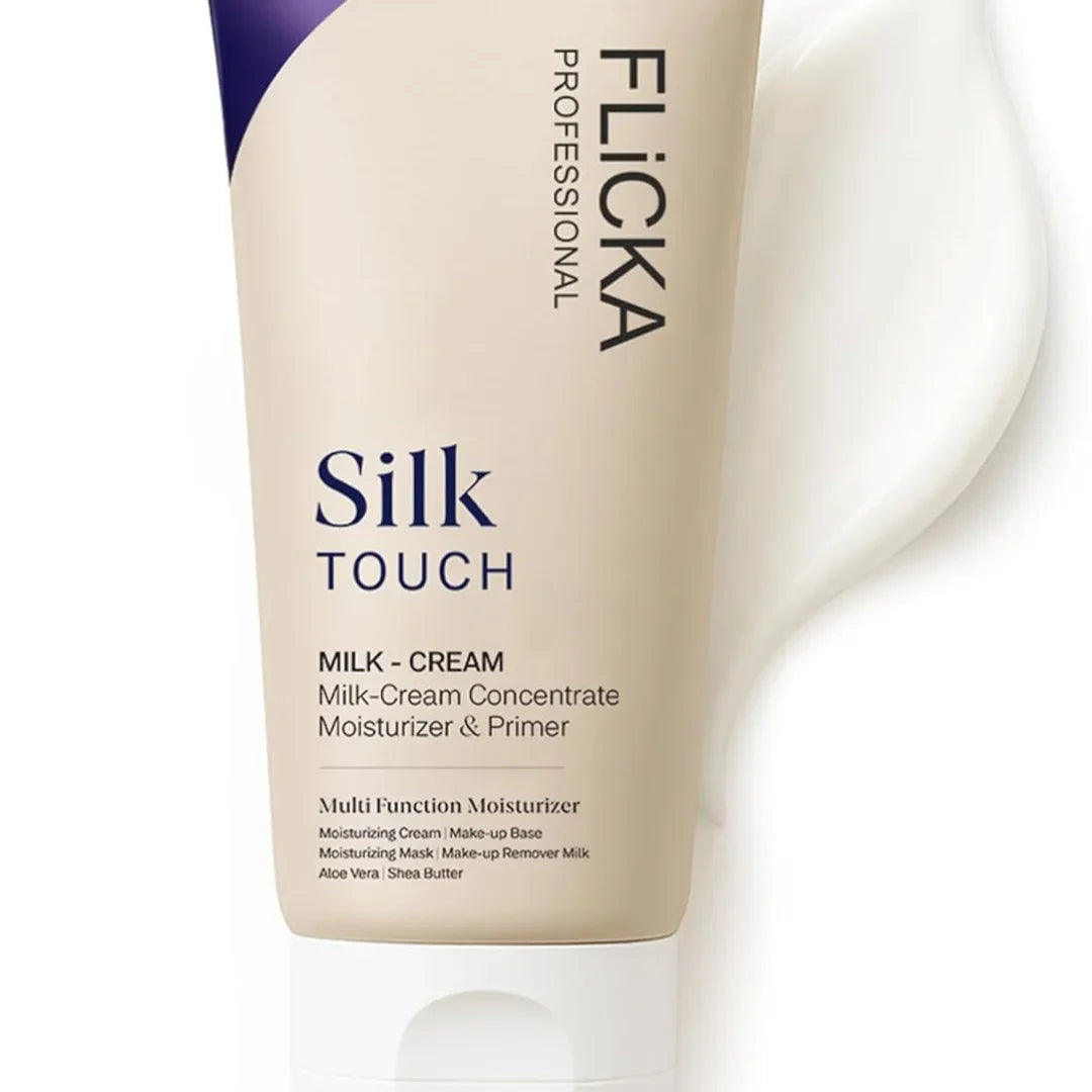 FLiCKA Silk Touch 3 in 1 Moisturizer and Primer for Face | Hydrating, Lightweight, Long-Lasting | Pore Minimizer | Dermatologically Tested | All Skin Types | Makeup Base | 60g | Cruelty-Free